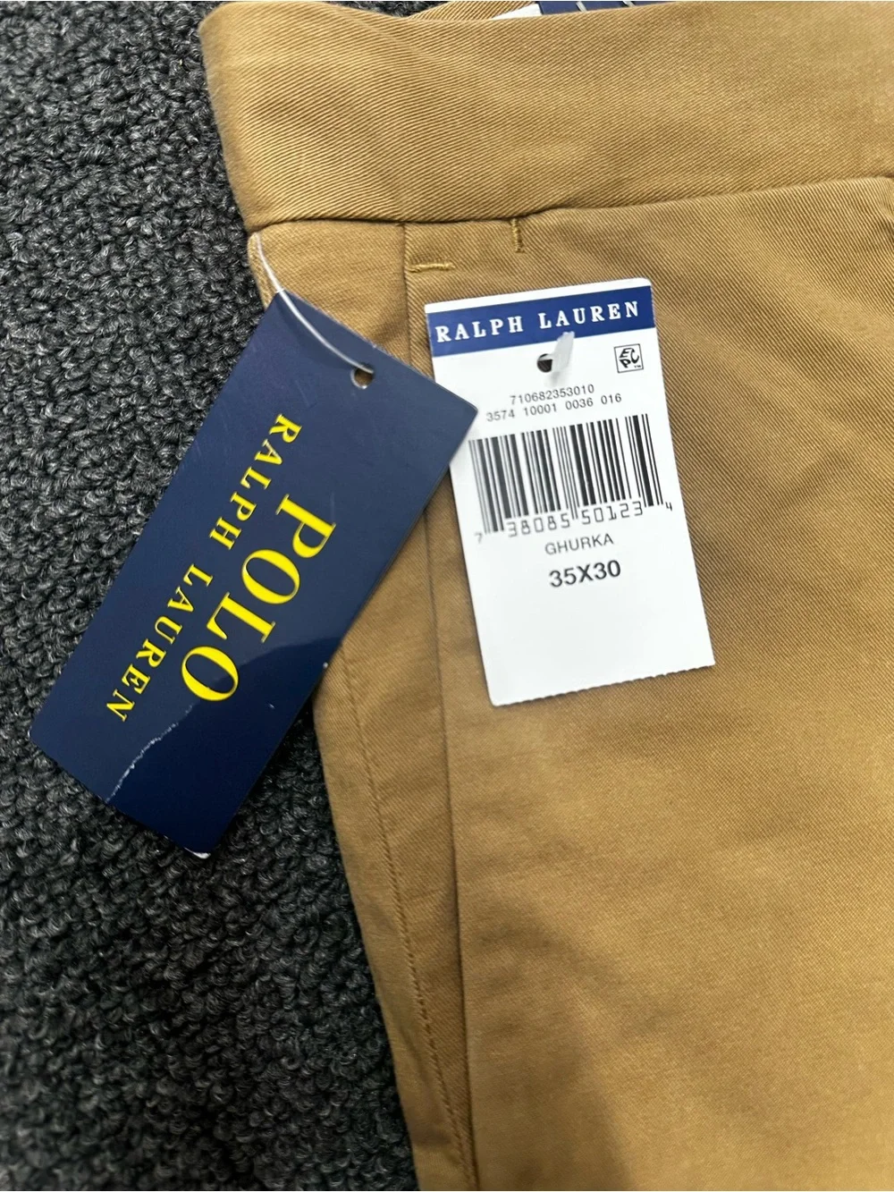 POLO RALPH LAUREN Mens 35x30 Stretch Classic Fit Chino Pants Tan- NWT
